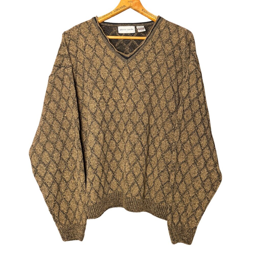 Vintage Earth Tone SweaterRetro 90s Knit Pullover Wool Blend Normcore Grandpa